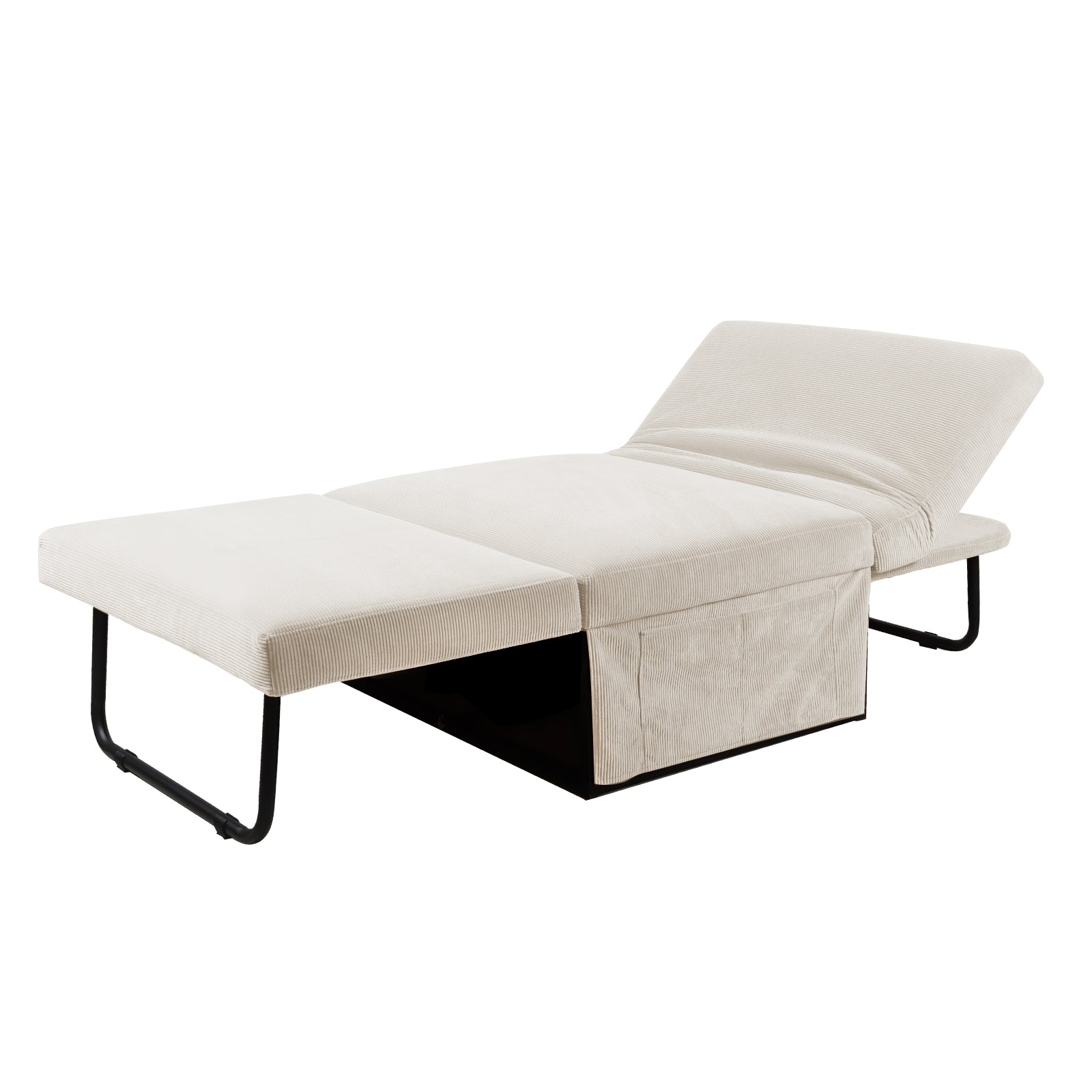 Modern Corduroy Sofa Bed,Couch Chair,Sleeper Bed,Small Lounge Sofa W Reclining Backrest,Furniture For Living Room,Bedroom,4 In 1 Convertible Sleeper Sofa Bed, White White Corduroy 1 Seat