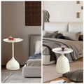 Side Table White White Metal