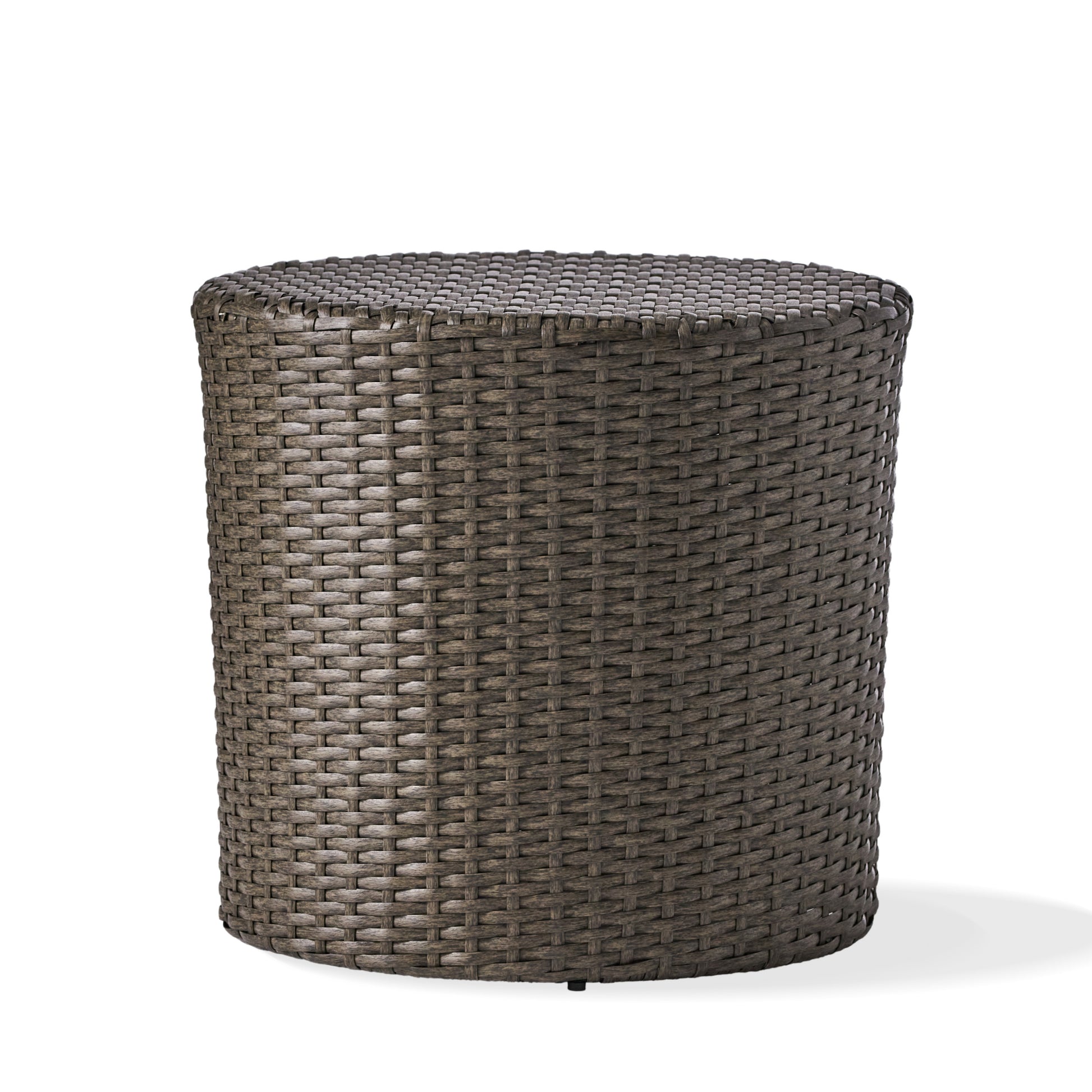 Kingstown Rd Barrel Side Table - Grey Rattan