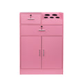 Locking Beauty Salon Storage Cabinet Hair Dryer Holder Stylist Equipment Drawer Pink Mdf