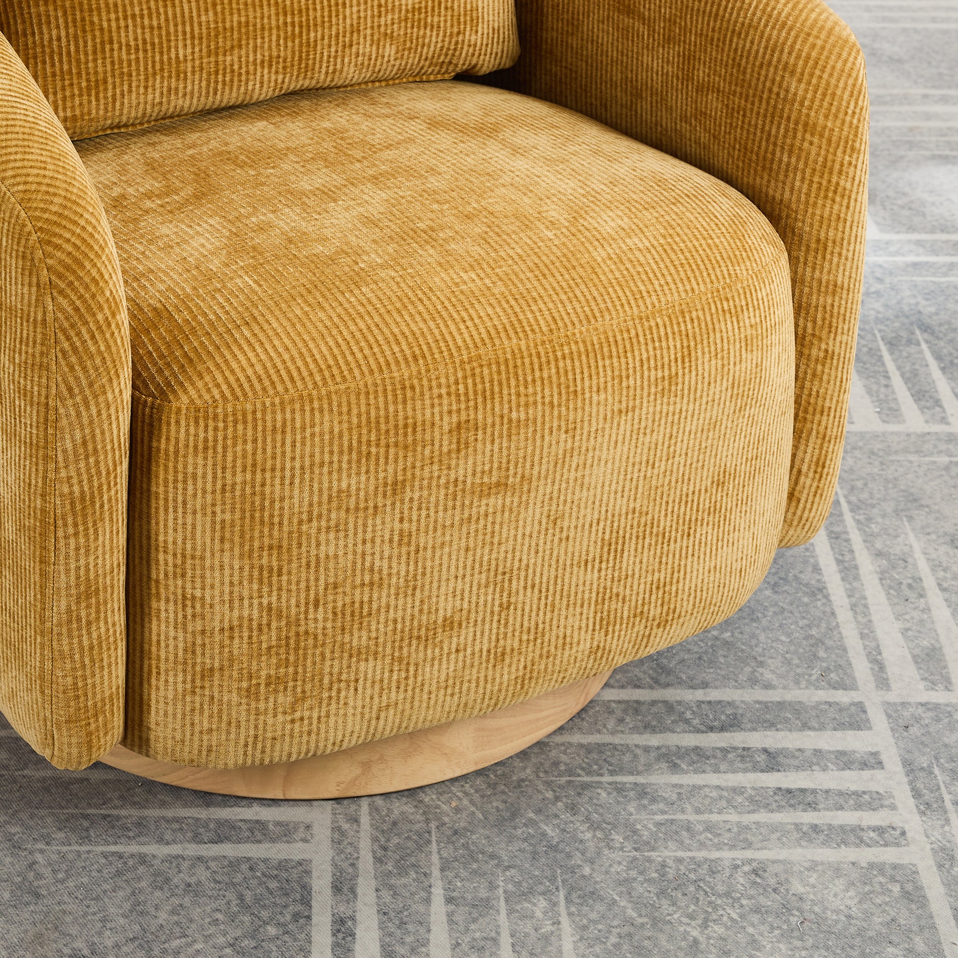 30.3"W Swivel Accent Barrel Chair And Comfy Round Accent Single Sofa Chair, 360 Degree Club Chair, Lounge Armchair For Living Room Bedroom Nursery.Mustard Mustard Chenille