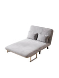 39 Convertible Chair Bed, Tri Fold Sofa Bed With Adjustable Backrest & Pillow, Leisure Chaise Lounge Couch With Sturdy Steel Frame For Home & Office, Comfortable Sleeper Chair Light Grey Dutch Velvet Light Grey Velvet Contemporary Polyurethane Foam Metal