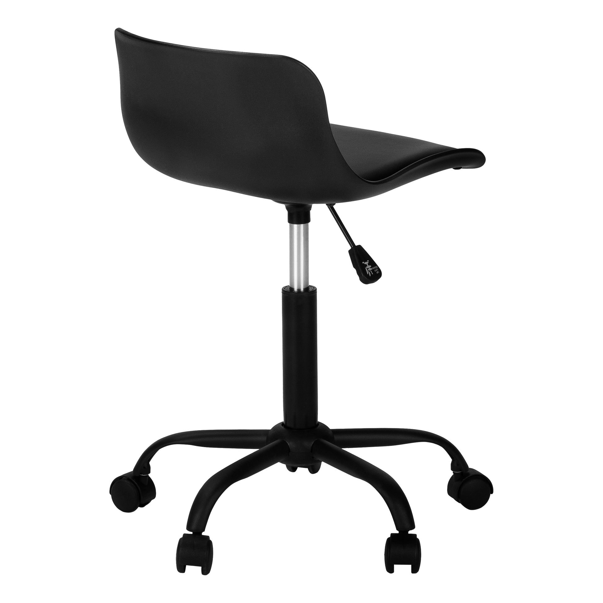 Office Chair, Adjustable Height, Swivel, Ergonomic, Computer Desk, Work, Juvenile, Black Leather Look, White Metal, Contemporary, Modern Black Foam Metal