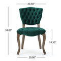 Kd Tufted Chair Wthr Dark Green Velvet