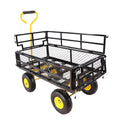 Wagon Cart Garden Cart Trucks Make It Easier To Transport Firewood Yellow Black Black Garden & Outdoor Metal