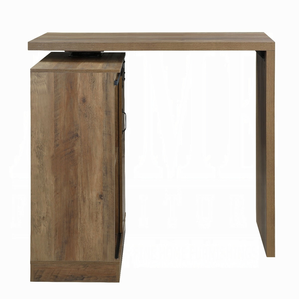 Rustic Oak 9 Bottle Bar Table With Sliding Barn Door Rustic Dining Room Rectangular Paper Composite