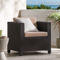 Club Chair Beige Brown Wicker