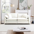 Warm And Cozy Living Room Sofa With 4 Pillows Upholstered Large Deep Seat 2 Seater Sofa For Living Room, Beige Corduroy Beige Corduroy 2 Seat