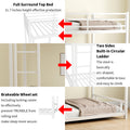 Metal Twin Over Twin Bunk Bed Heavy Duty Sturdy Metal Noise Reduced Safety Guardrail No Box Spring Needed,White Twin White Metal Metal