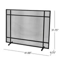 Fire Screen Black Silver Iron