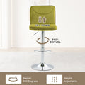Coolmore Bar Stools With Back And Footrest Counter Height Dining Chairs 2Pc Set,360 Velvet Swivel Bar Stools Set Of 2, Adjustable Counter Height Bar Chairs Olive Velvet Olive Foam Velvet