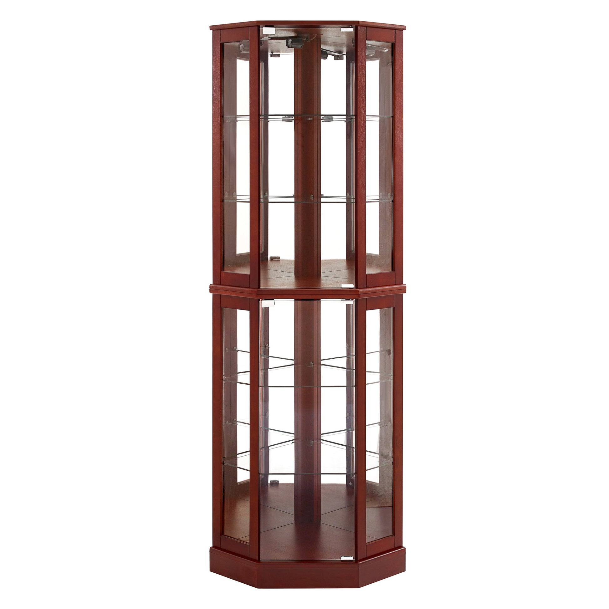 6 Shelf Corner Curio Display Cabinet With Lights