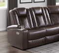 Luxury Living Room 3 Piece Power Reclining Sectional With Drop Down Cup Holders, Reading Lights, Console, Storage Arms With Cup Holders, Plush Seating, Premium Faux Leather Upholstery Dark Brown Faux Leather Wood Primary Living Space Luxury,Modern