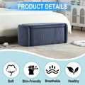 Coolmore Storage Ottoman,Bedroom End Bench,Upholstered Fabric Storage Ottoman With Safety Hinge, Entryway Padded Footstool, Ottoman Bench For Living Room & Bedroom Navy Navy Primary Living Space Foam Corduroy