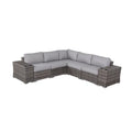 7 Piece Rattan Sectional Sofa Set With Cushions Fully Assembled Grey Mix Wicker