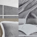 Plush To Sherpa Comforter Set Twin Grey Polyester
