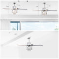 Crystal Ceiling Fan Reversible Blades 3 Wind Speeds Remote Control For Bedroom Living Dining Room Chrome Chrome American Design,American Traditional,Retro,Traditional,Vintage Crystal Iron