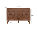 2 Door 3 Drawer Cabinet, Accent Storage Cabinet, Suitable For Living Room, Bedroom, Dining Room, Study Walnut Mdf