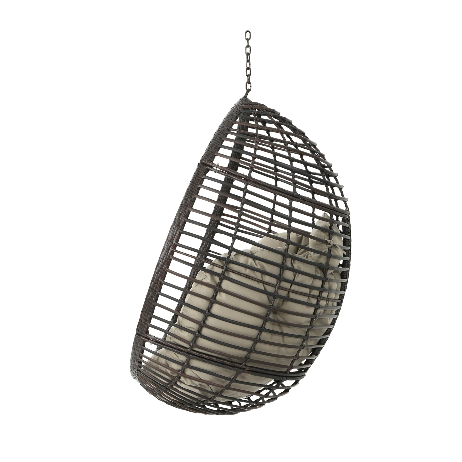 Hanging Basket Brown No Stand Basket Only Khaki Brown Pe Rattan Iron