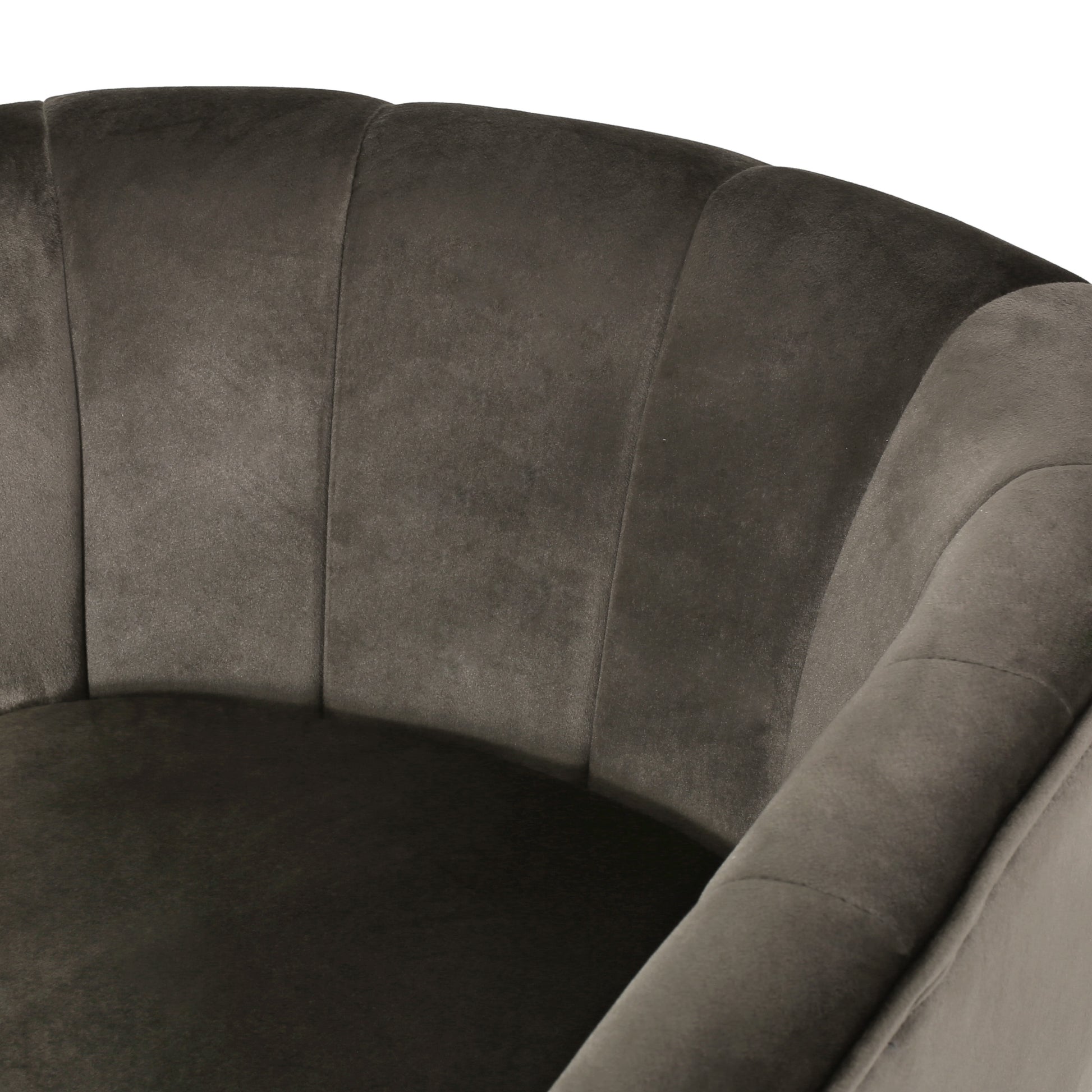 Swivel Arm Chair Grey Velvet
