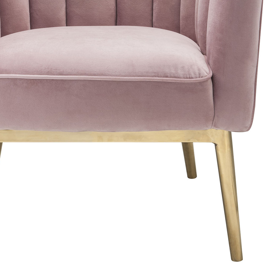 Blush Pink And Gold Tufted Accent Chair Pink Primary Living Space Wood Fabric