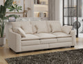 2 Pieces Sofa Couch 3 Seater And Loveseat With Pillows Polyester Upholstered Duck Down Filled Cushion Sofa Set For Living Room Apartment,Beige Beige Polyester Wood Primary Living Space Soft Cushion Back Foam Polyester 5 Seat