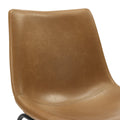 Industrial Faux Leather Counter Stools, Set Of 2 Whiskey Brown Brown Polyurethane Foam Pu Leather