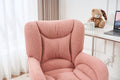 005 Teddy Fabric 360 Swivel Home Office Chair With Gold Metal Base And Universal Wheels,Pink Solid Pink Office Sponge Wipe Clean Modern Office Chairs Tufted Back Foam Swivel Teddy