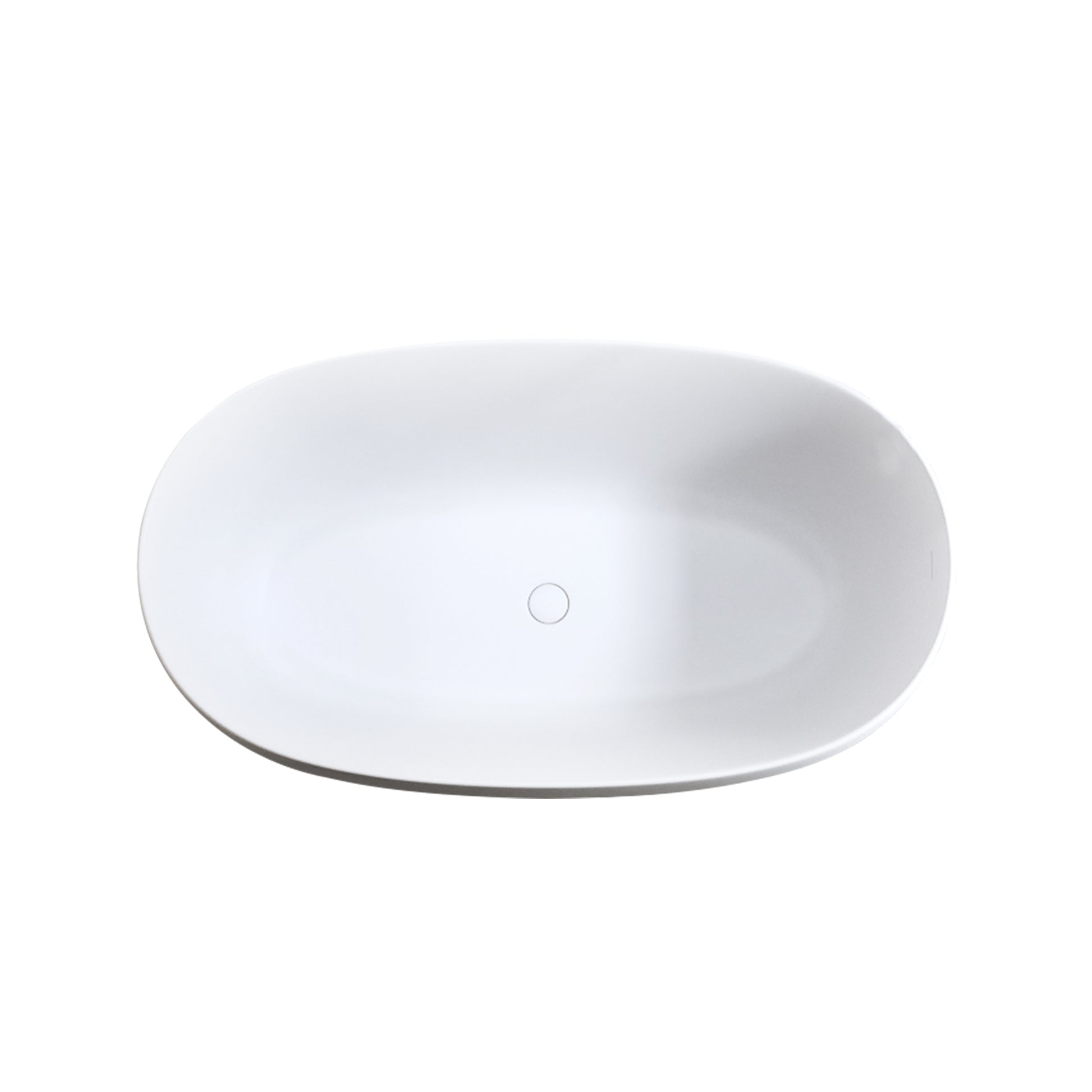 47'' Independent Solid Surface Resin Stone Bathtub, A Modern Designed Independent Bathtub With Pop Up Drainage And Overflowsuitable For Small Households Matte White Oval Bathroom Freestanding Tubs Matte Less Than 59 In Soaking Center Solid Surface