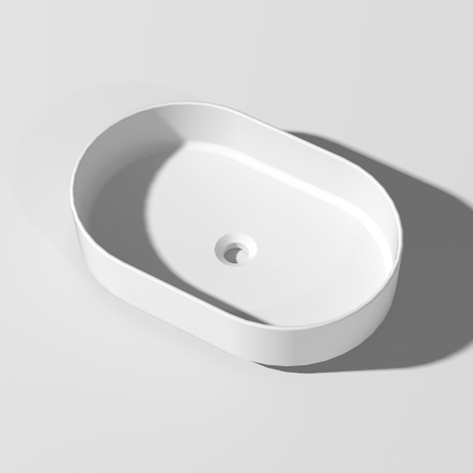 Solid Surface Basin Matte White Contemporary Solid Surface
