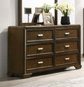 Contemporary Style 1Pc 6 Drawer Dresser Dark Brown Finish Wooden Home Bedroom Furniture Brown Bedroom Contemporary Wood