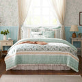 9 Piece Cotton Percale Comforter Set Aqua Cal King California King Aqua Polyester