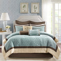 9 Piece Charmeuse Comforter Set Blue Queen Queen Blue Polyester