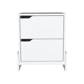 Luss Nightstand, Bedside Table With 2 Drawers White 2 Drawers Rectangle Modern Shelf Particle Board Engineered Wood