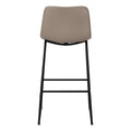 Office Chair, Bar Height, Standing, Computer Desk, Work, Brown Leather Look, Black Metal, Contemporary, Modern Taupe Foam Polyurethane