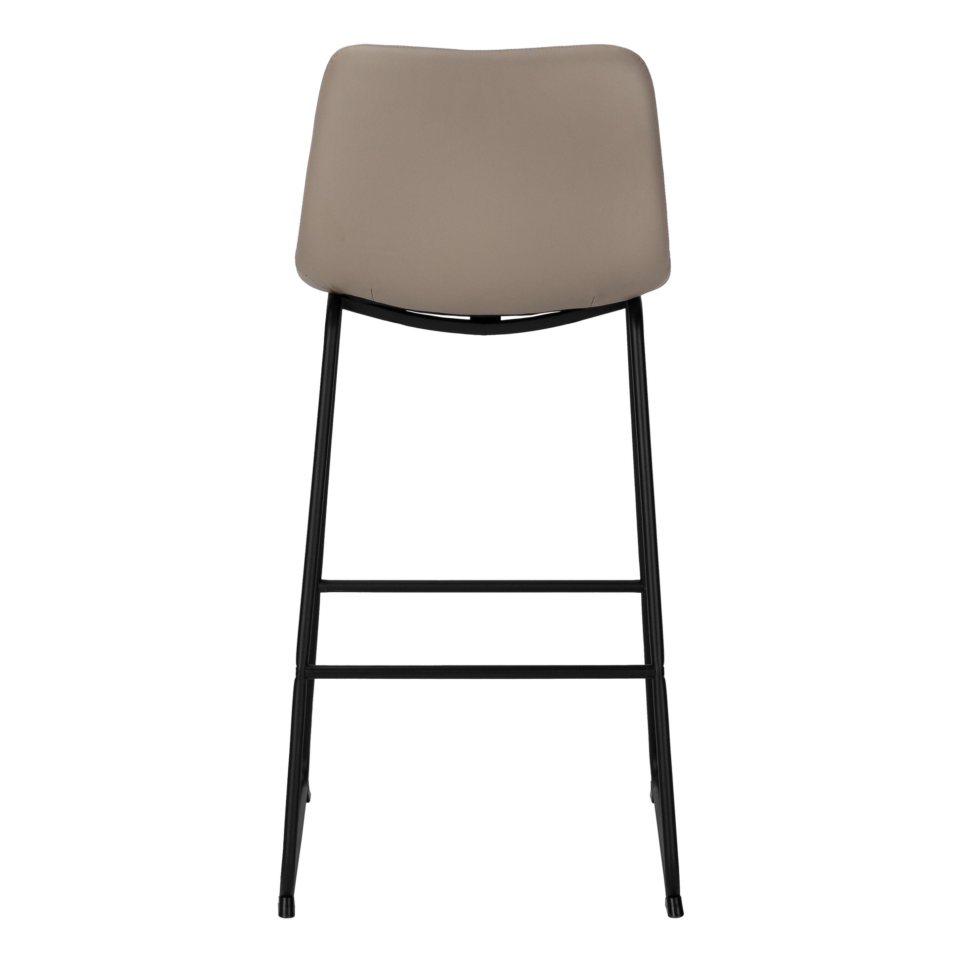 Office Chair, Bar Height, Standing, Computer Desk, Work, Brown Leather Look, Black Metal, Contemporary, Modern Taupe Foam Polyurethane