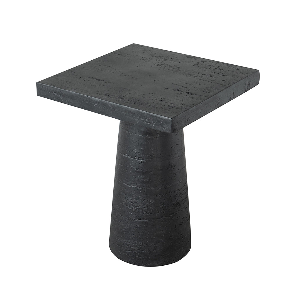 20X20X24" Black Square Side Table With Pedestal Base Black Primary Living Space Contemporary,Industrial,Minimalist,Modern,Ultra Modern Magnesium Oxide