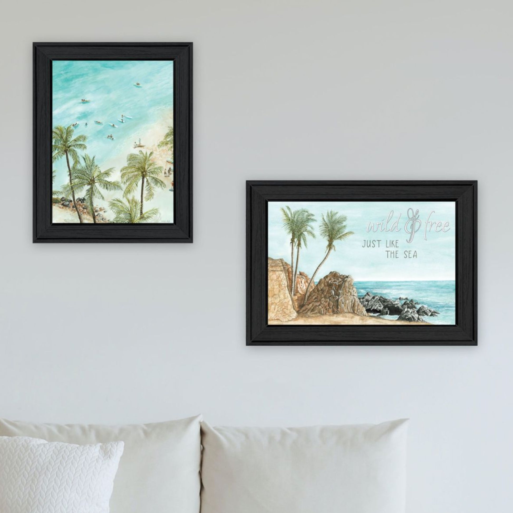 "Wild And Free" In The Ocean Breeze Framed Wall Art For Living Room, Wall Art Print For Home Decor, Bedroom Wall Art By Cindy Jacobs Multicolor Wood Paper