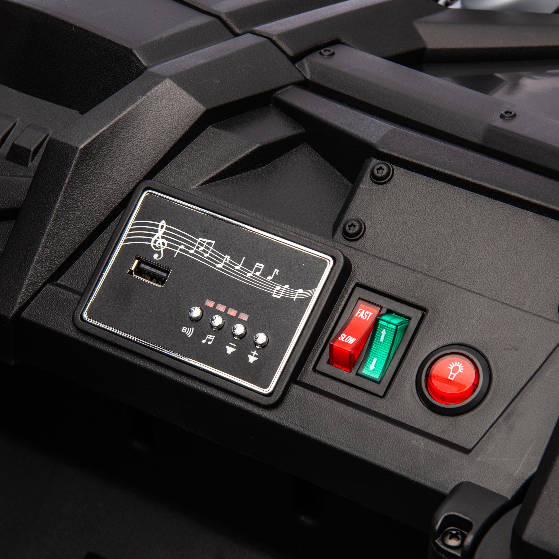 24V Two Seater Kids Ride On Utv W Parents Remote Control,Four Wheel Suspension,Slow Start,Large Wheel Design,Anti Collision Bar,Storage Space,Music,Usb,Bluetooth,Volume Control,Led Lights For Kids 3 . Black 100 149 Lbs Polypropylene