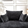 55''L Chenille Sponge Single Sofa,No Assembly Required,Fluffy Modern Sleeper Chair For Living Room, Bedroom, Lounge And Projection Room Not A Swivel Chair. Black Foam Chenille 1 Seat