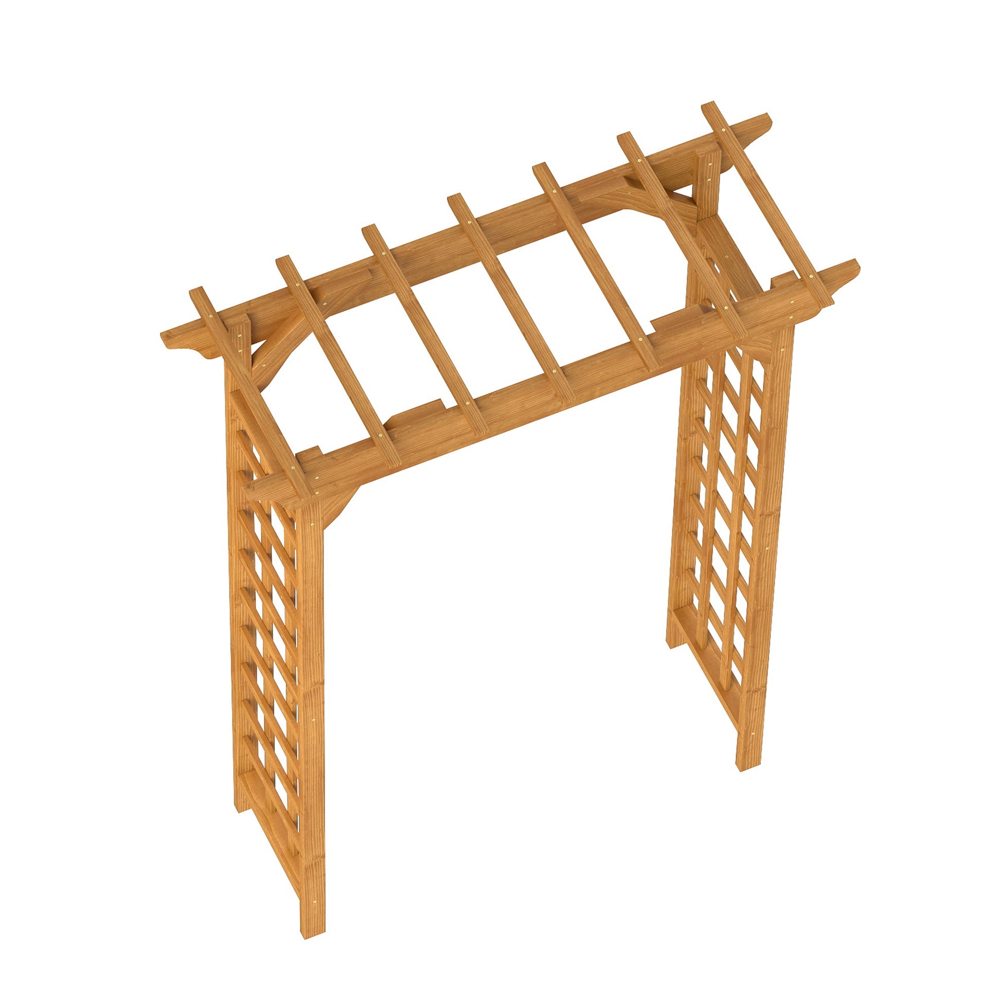 Wooden Arbor, Wedding Arch For Ceremony, Wood Trellis For Plant Climbing, Christmas Decor Pergola For Garden Backyard Yellow Solid Wood