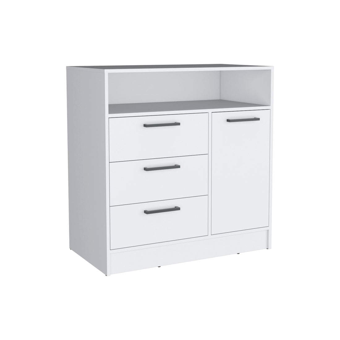 Omaha Dresser Multi Storage Compact Unit With Spacious 3 Drawers And Cabinet White Bedroom Modern Particle Board