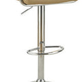 Arm Chair Style Bar Stool With Gas Lift Brown And Silver Set Of 2 Brown Mdf