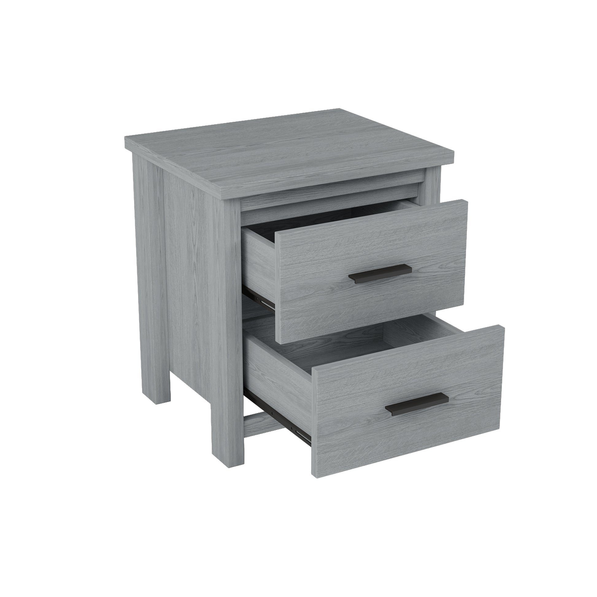 4 Pieces Bedroom Sets Queen Size Vintage Wooden Bed Frame With 2 Nightstands And 1 Dresser,Light Gray Box Spring Not Required Queen Light Gray 4 Piece Set American Traditional Solid Wood Mdf