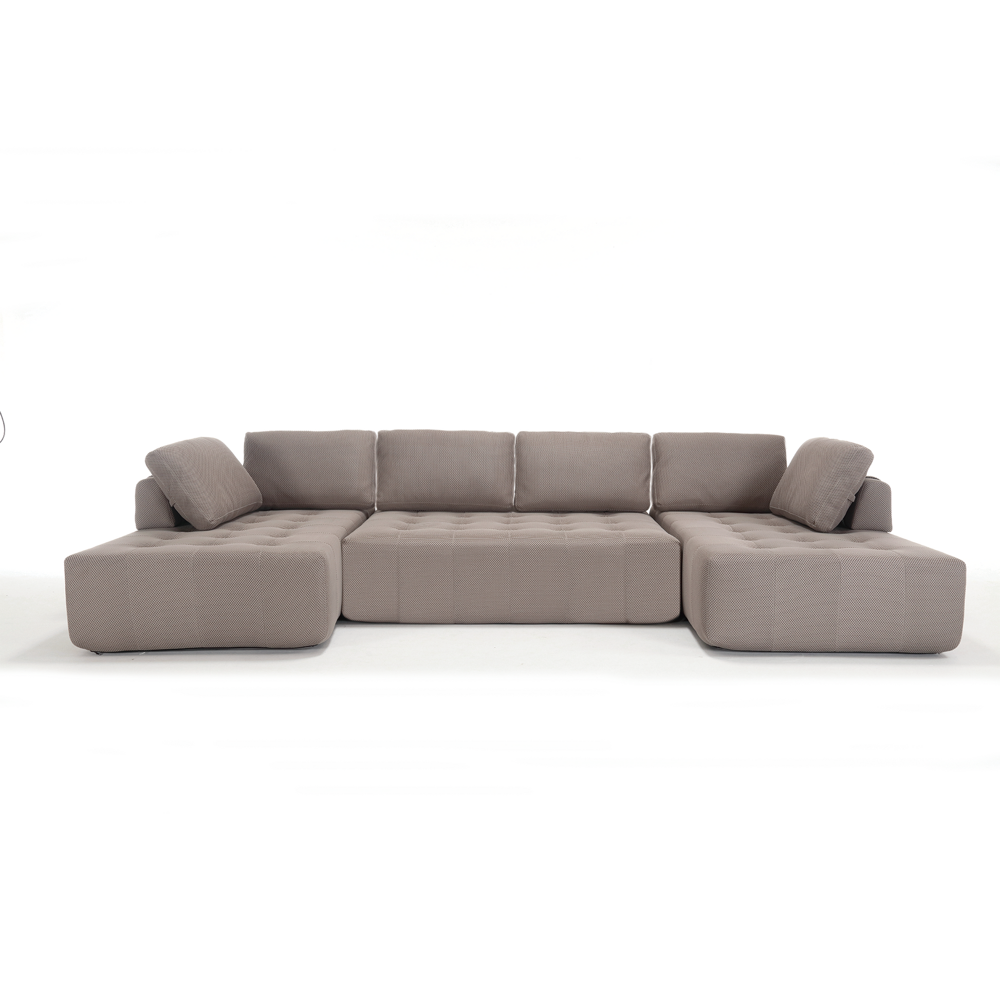 Arrived 138.5 "Modular Combination Sofa, U Shaped Sofa, Living Room, Apartment, Upholstered ,6 Seat Sofa, Free Combination Sofa Mesh Fabric ,Fabric, Gray Gray Polyester Primary Living Space Split