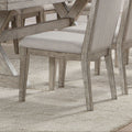 Grey And Grey Oak Padded Side Chair Set Of 2 Solid Oak Dining Room Solid Back Set Of 2 Wood Fabric