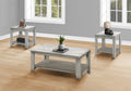 Table Set, 3Pcs Set, Coffee, End, Side, Accent, Living Room, Grey Laminate, Transitional Grey Particle Board