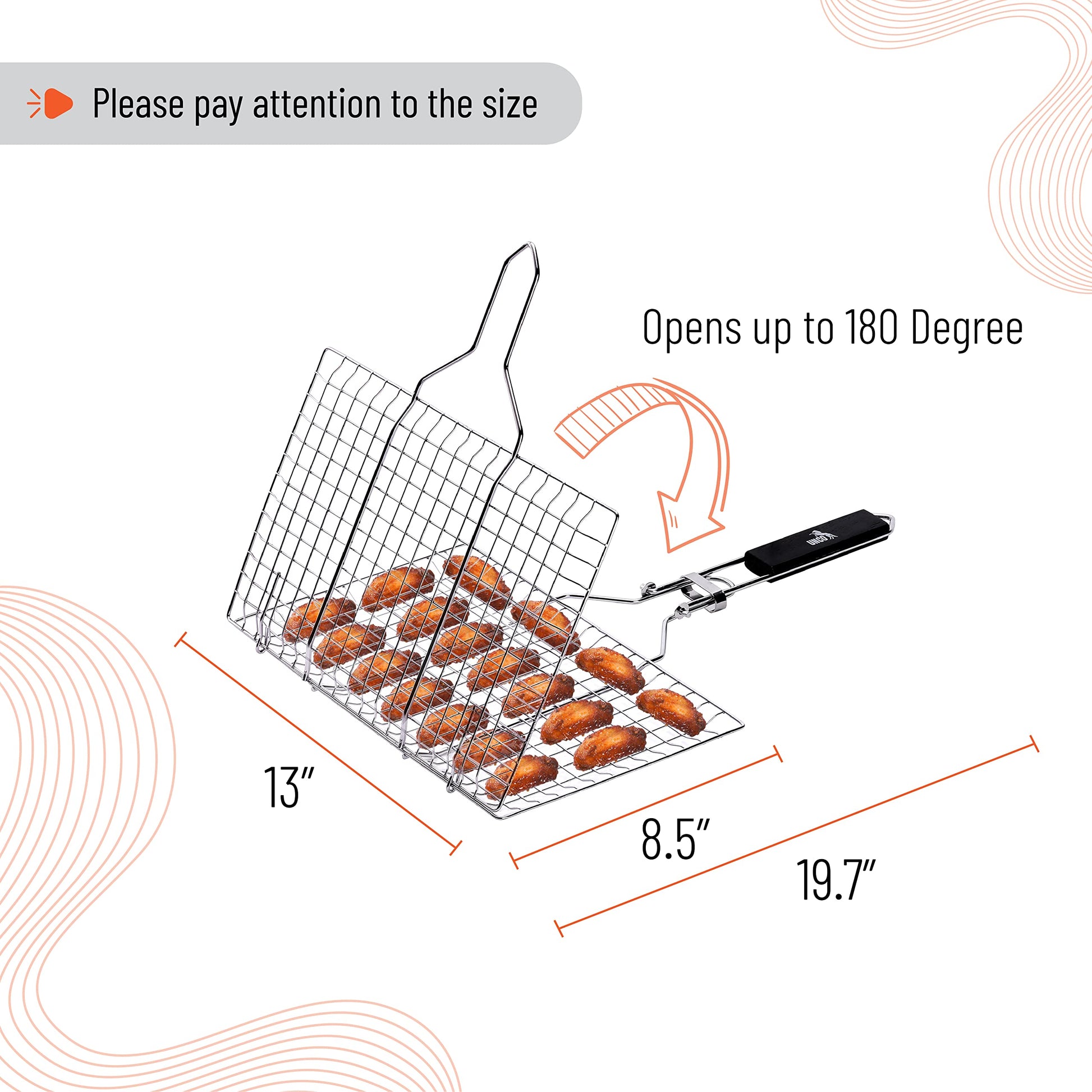 fish grill accessories Grill Basket, Stainless Steel, Fish Grill Baskets For Outdoor Grill, V
