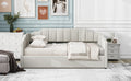 Upholstered Daybed With Underneath Storage,Full Size, White Full White Upholstered