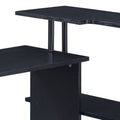 Black Office Desk With Bookshelf Black Writting Desk Triangular Office Rectangular Shelves Wood Metal Sled